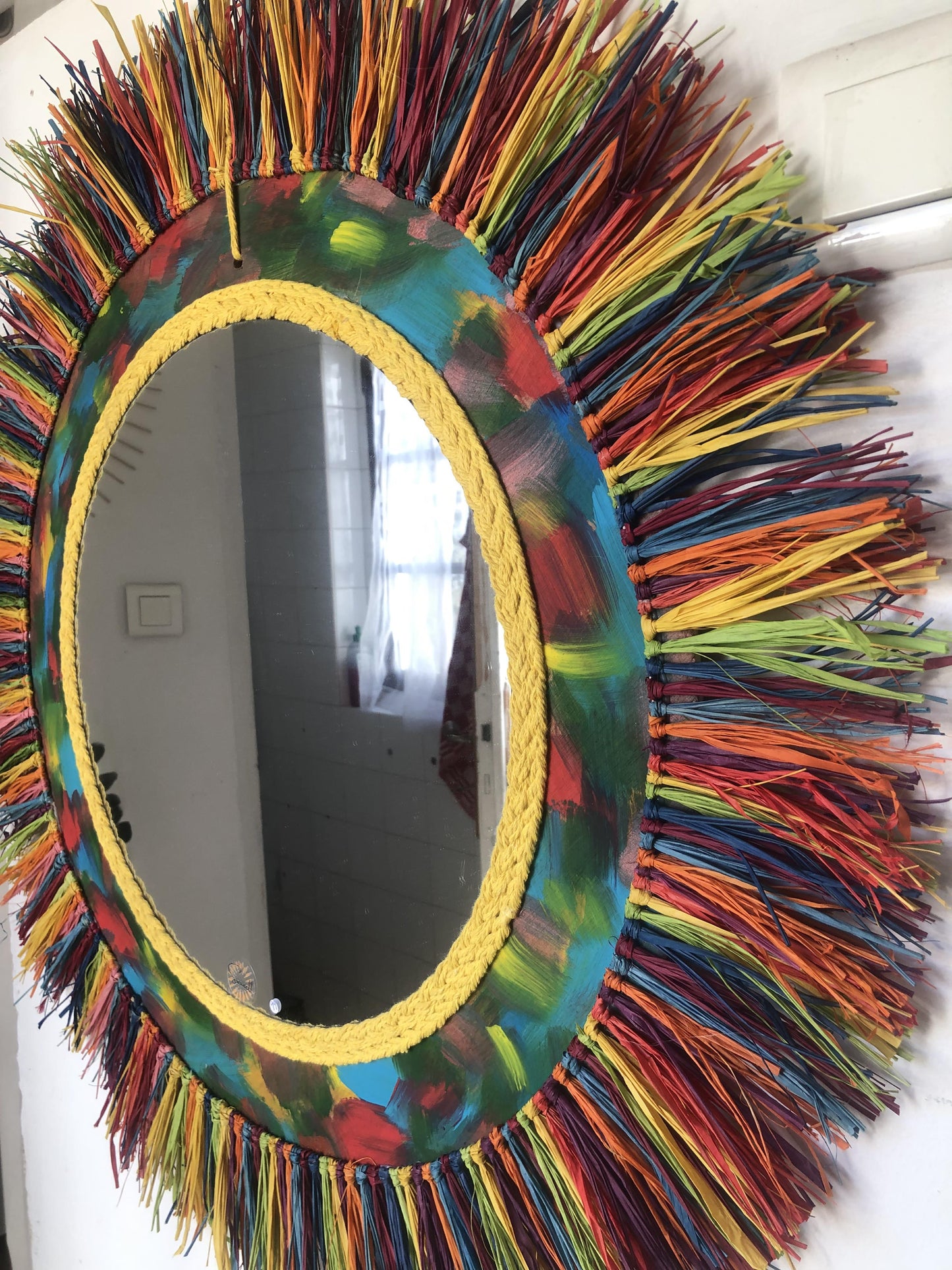 Grand miroir 68 cm multicolore