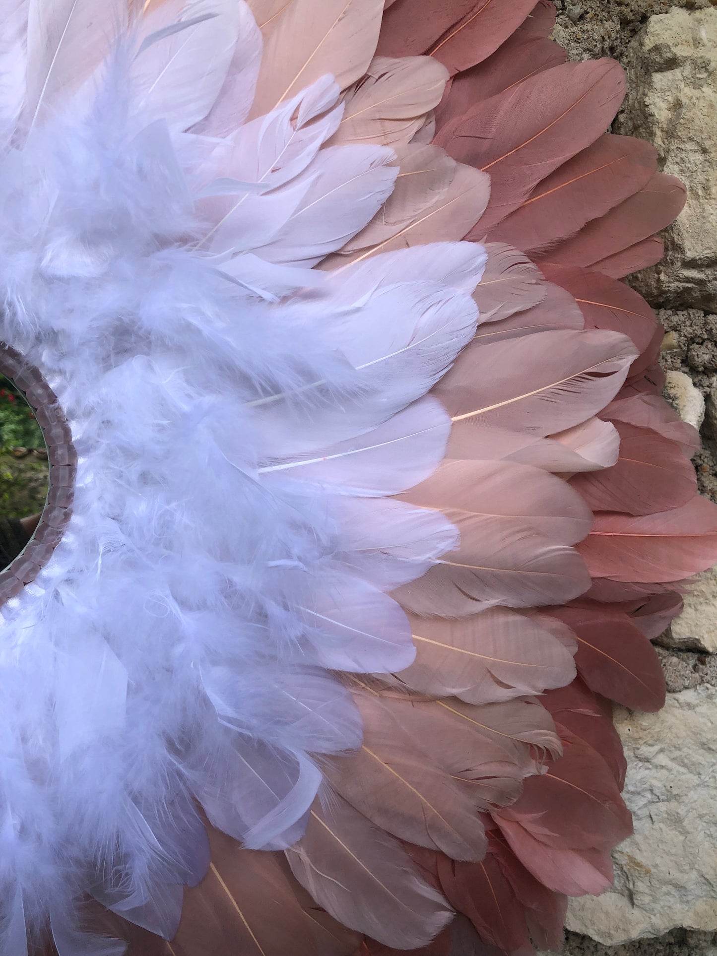 Grand Juju hat miroir plumes Rose et blanc