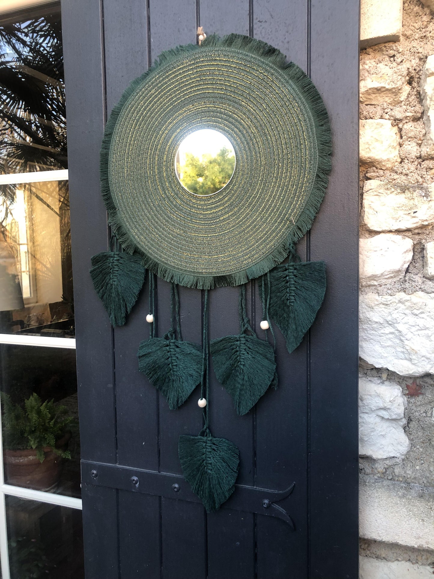 Attrape rêves/Miroir tout en coton macramé