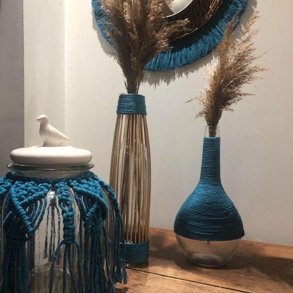 Vases avec pampas