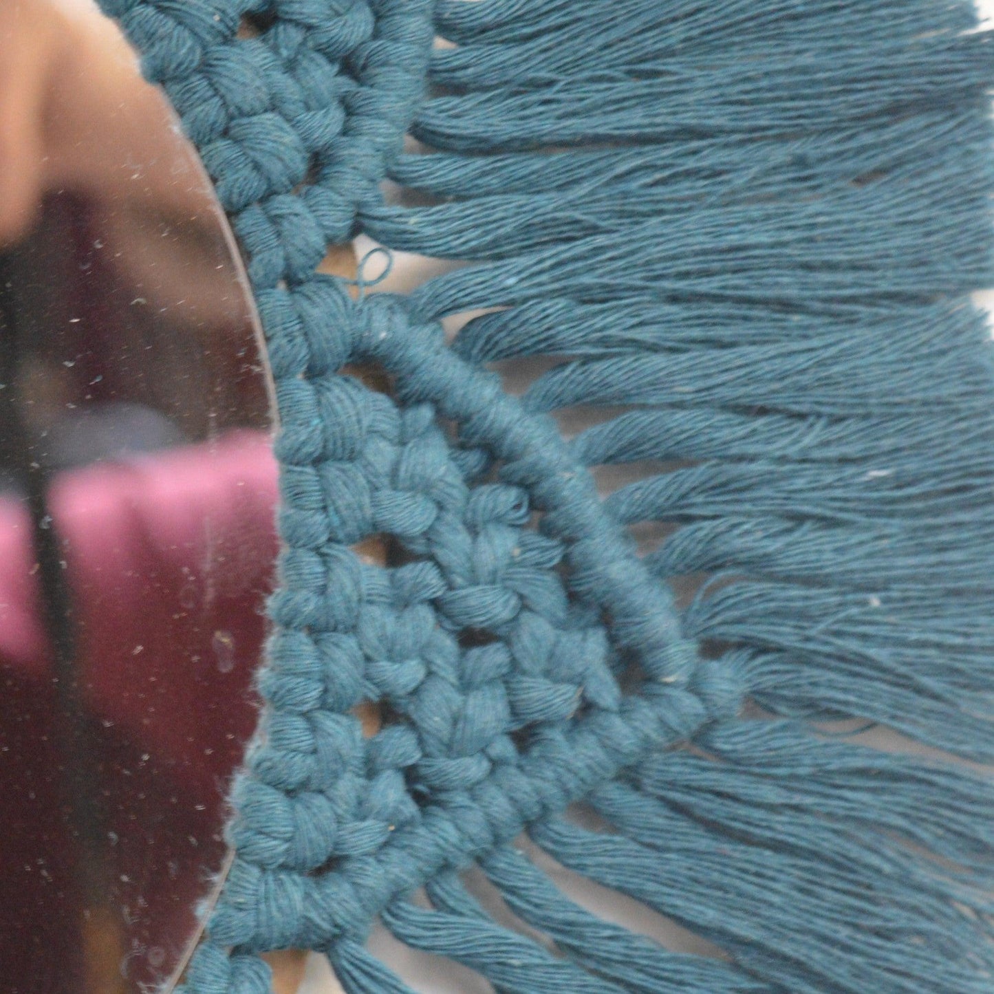 Miroir tout en coton macramé