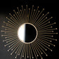 Miroir soleil en bois brut avec ses perles en bois 60 cm