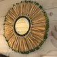 Petit miroir en raphia naturel et coton macramé  30cm