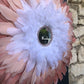 Grand Juju/ miroir plumes  Rose et blanc