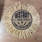 Bohemian decoration in burlap and natural raffia, 60 cm