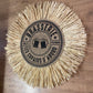 Décoration murale en toile de jute et raphia naturel