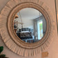 Extra large ecru cotton mirror, 68 cm