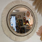 Extra large ecru cotton mirror, 68 cm
