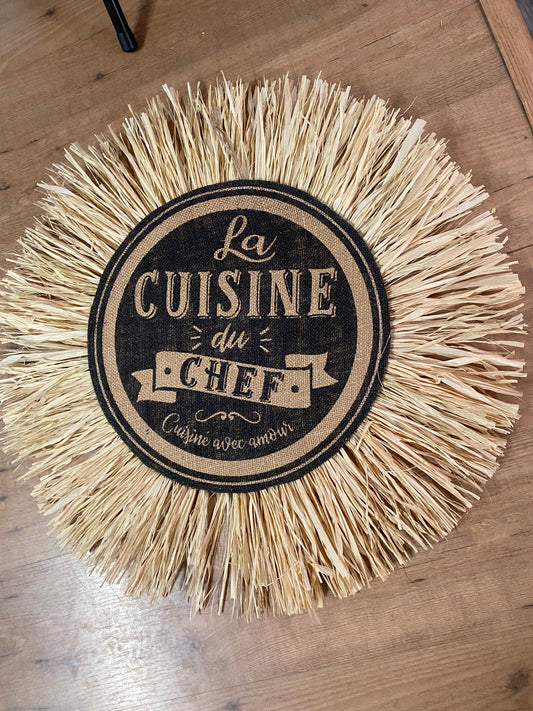 Décoration murale toile de jute et raphia 65 cm (Copie)