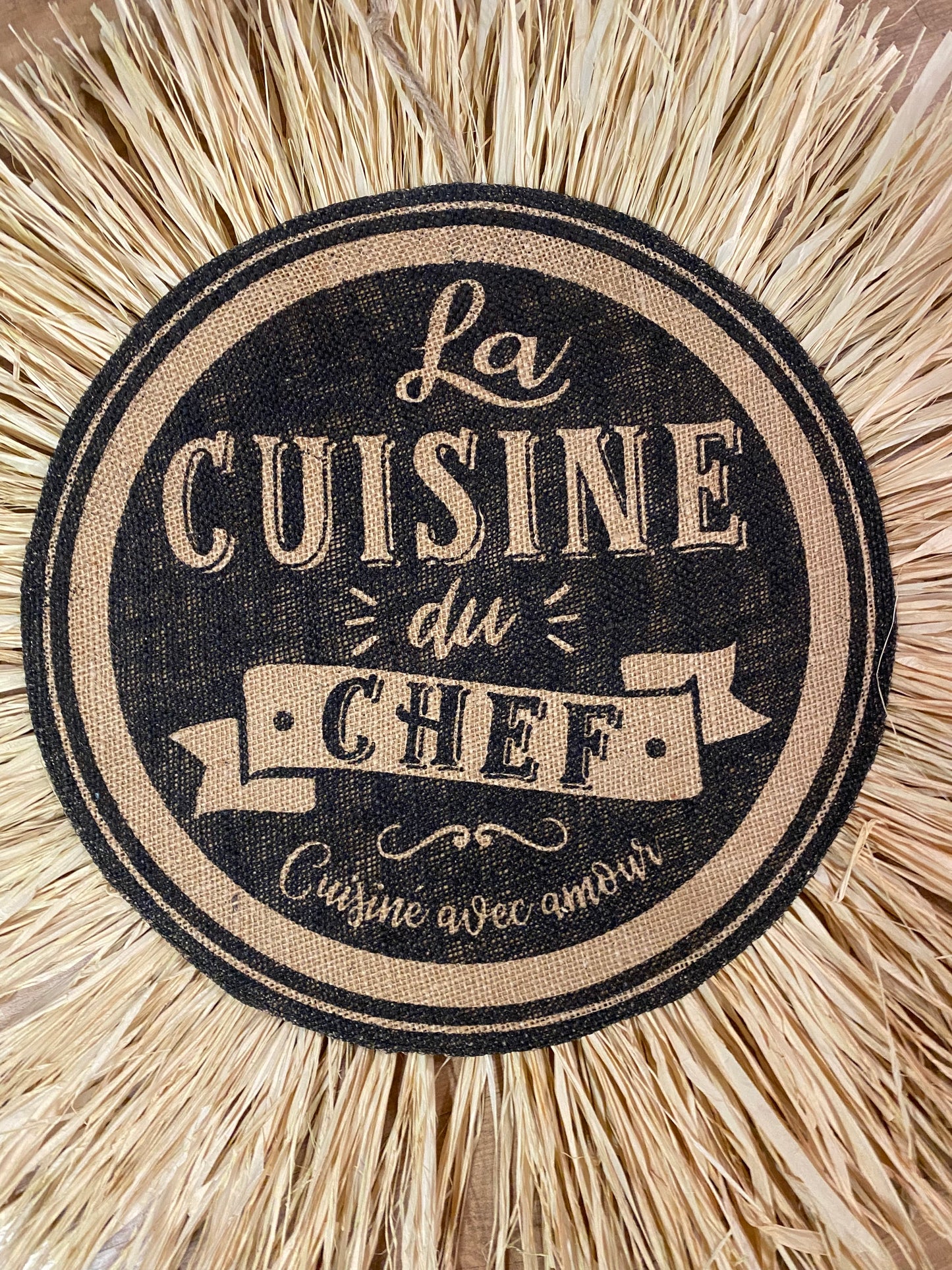 Décoration murale toile de jute et raphia 65 cm (Copie)