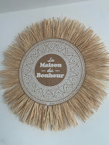 Décoration murale en raphia et toile de jute  60 cm