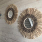 Mirror in raffia and natural ropes