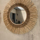 Miroir en raphia et cordages naturels
