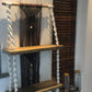Superb wood and macrame shelf