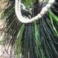 Two-tone natural raffia mirror