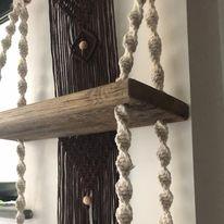 Superb wood and macrame shelf