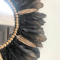 Miroir en plumes noires ou blanches avec dorures