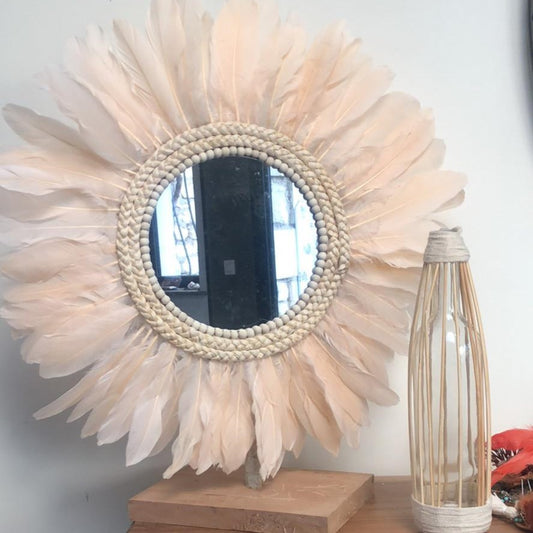 Miroir décoratif champagne sur socle bois à poser