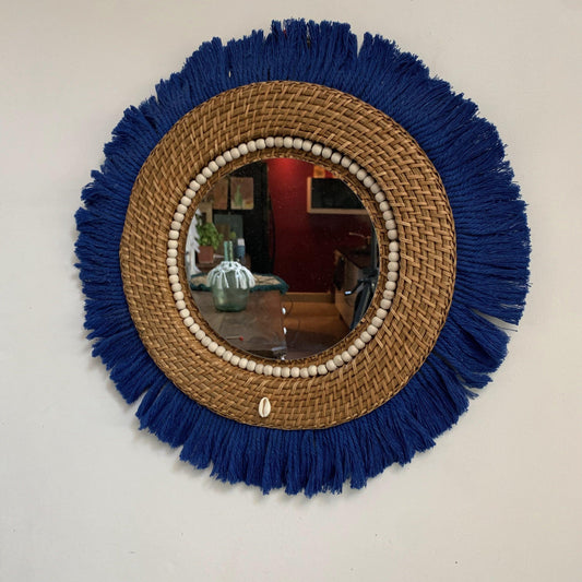 miroir macramé bleu swanell