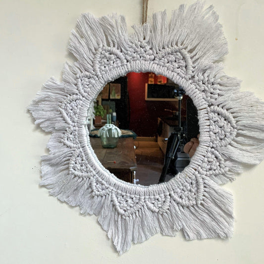 miroir macramé blanc swanell
