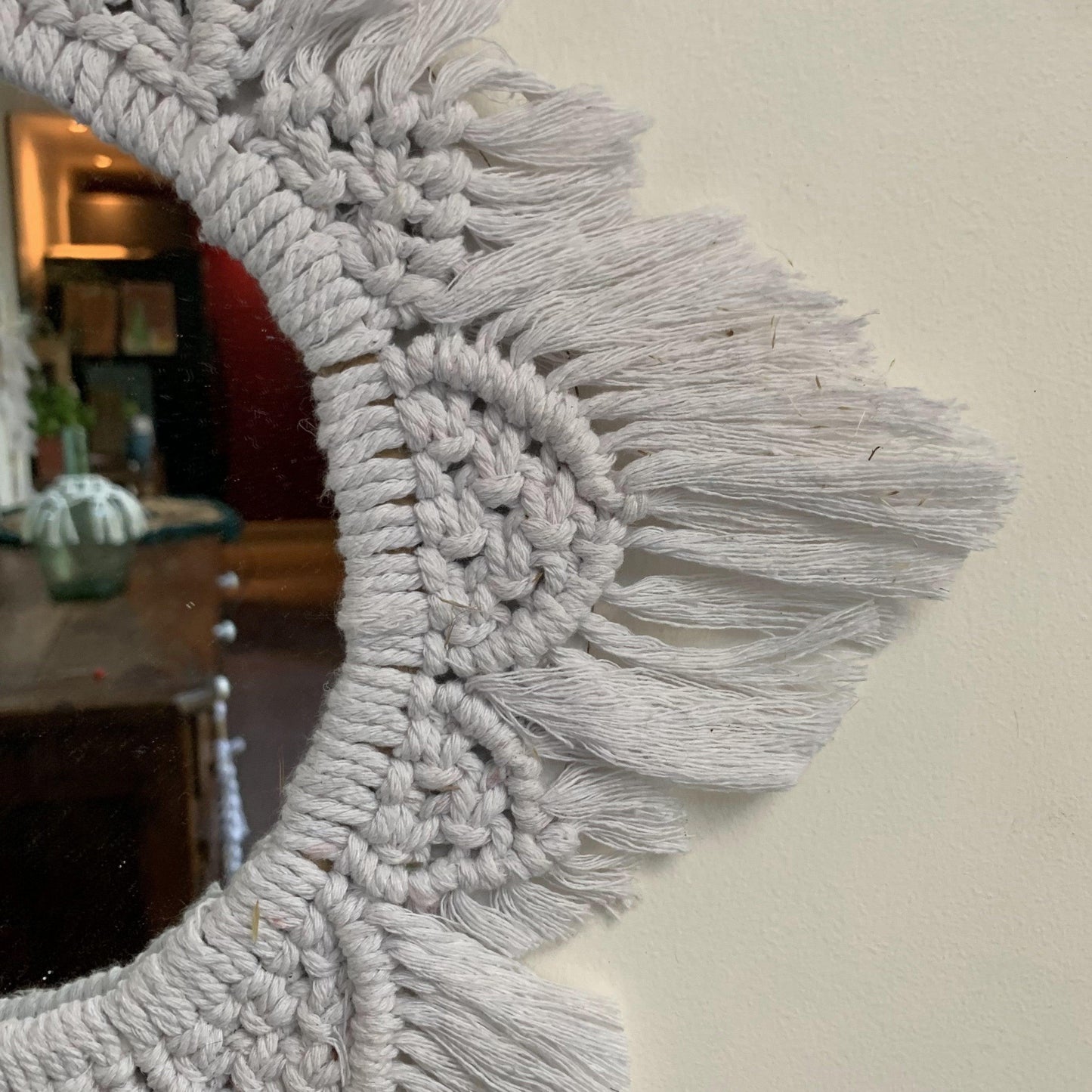 Macrame cotton mirror