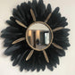 miroir plumes noires dorées swanell