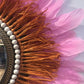 Mirror in ORANGE raffia and feathers in any color
