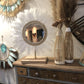 Miroir décoratif blanc sur socle bois a poser
